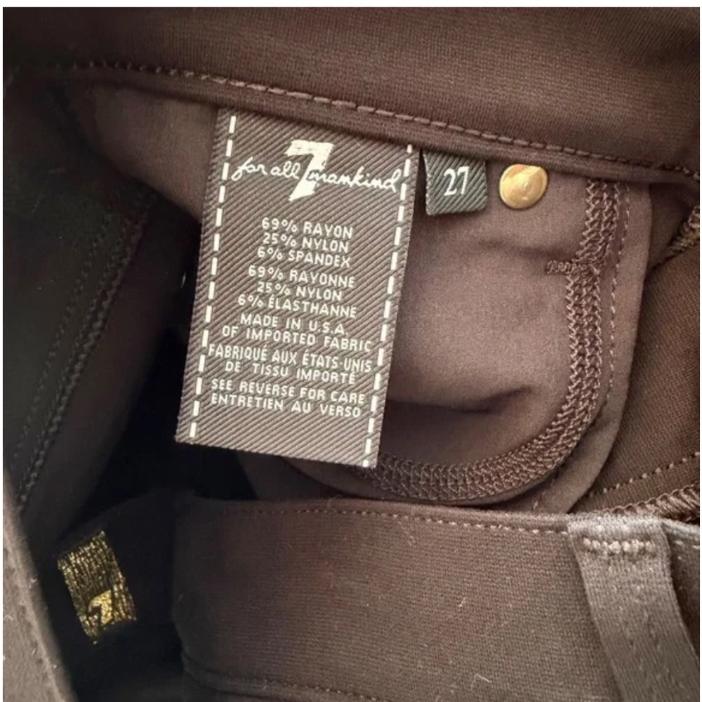 7 FOR ALL MANKIND Double Knit Skinny Pants Black Women’s Size 27 - Picture 6 of 7